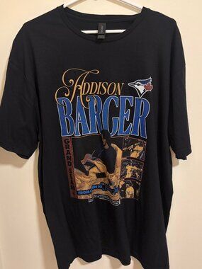 Toronto Blue Jays Authentic Addison Barger Couch T-shirt Giveaway XL MLB